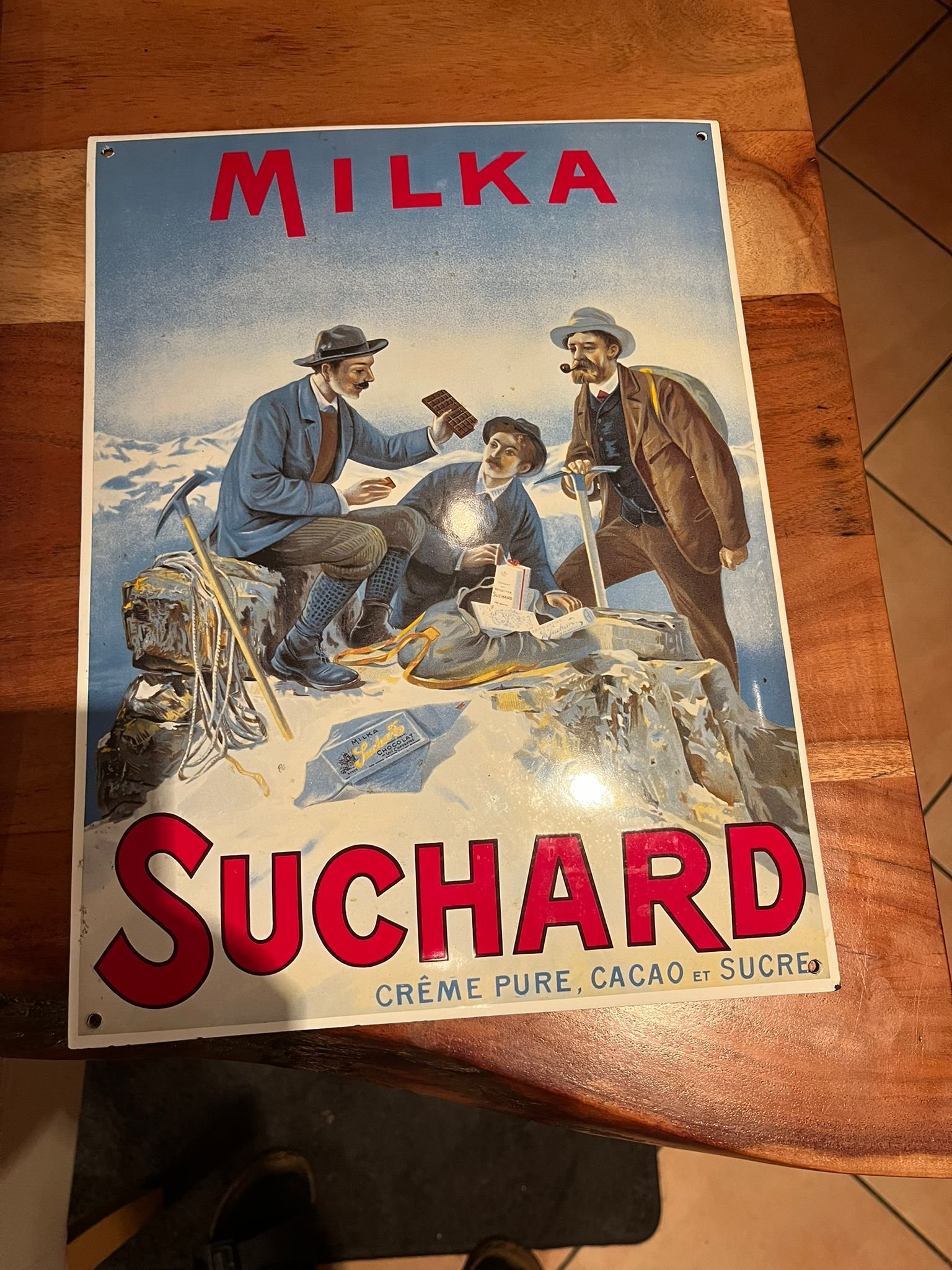 Plaque émaillée Suchard — chocolat suisse